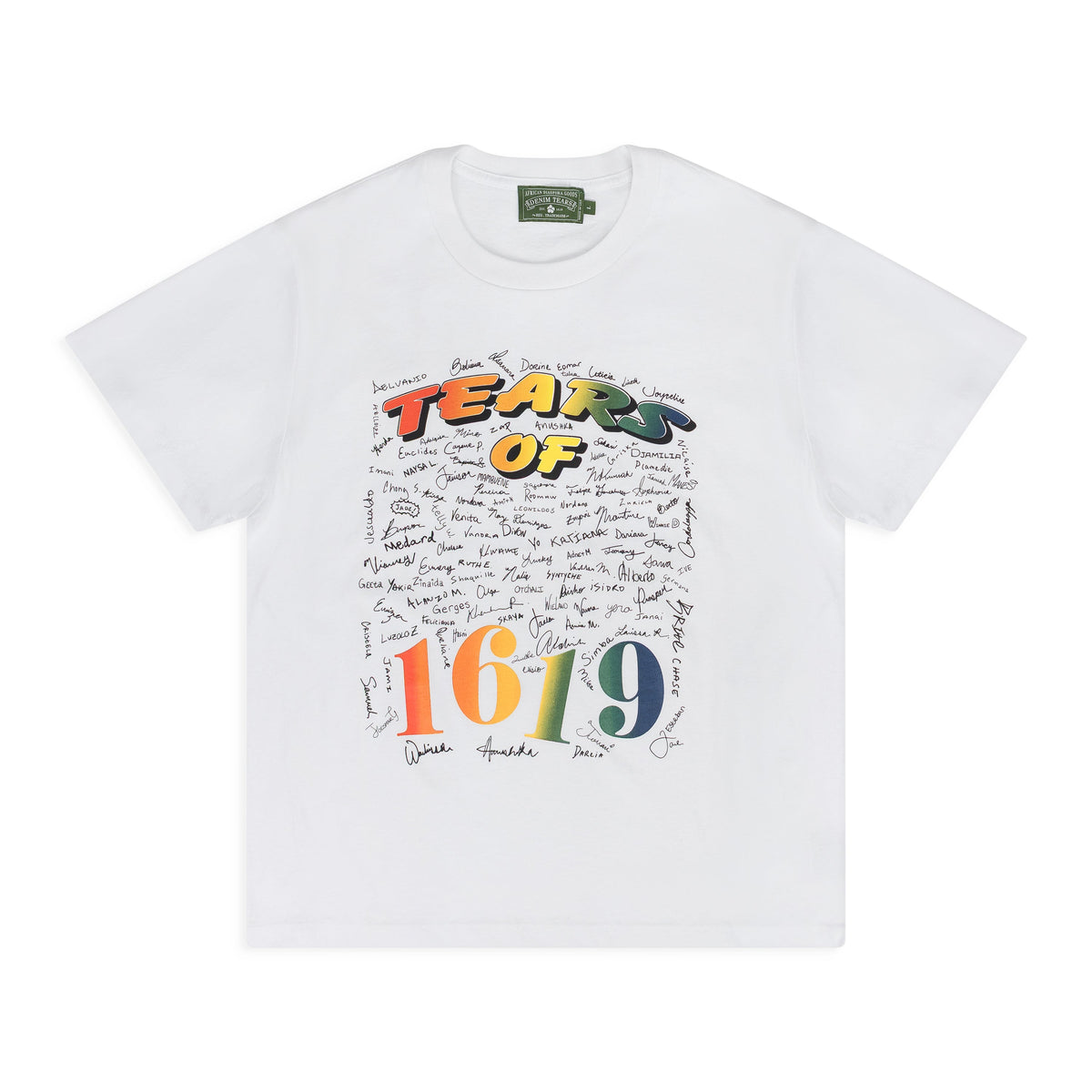 White Tears Of 1619 Graphic Short Sleeve T‑Shirt Streetwear Tee