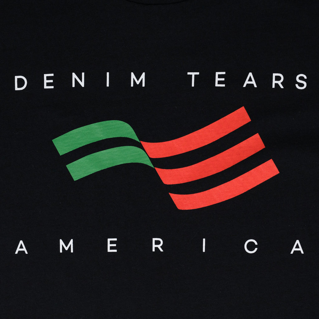 Denim Tears America Graphic Short Sleeve Tee Black Streetwear T‑Shirt