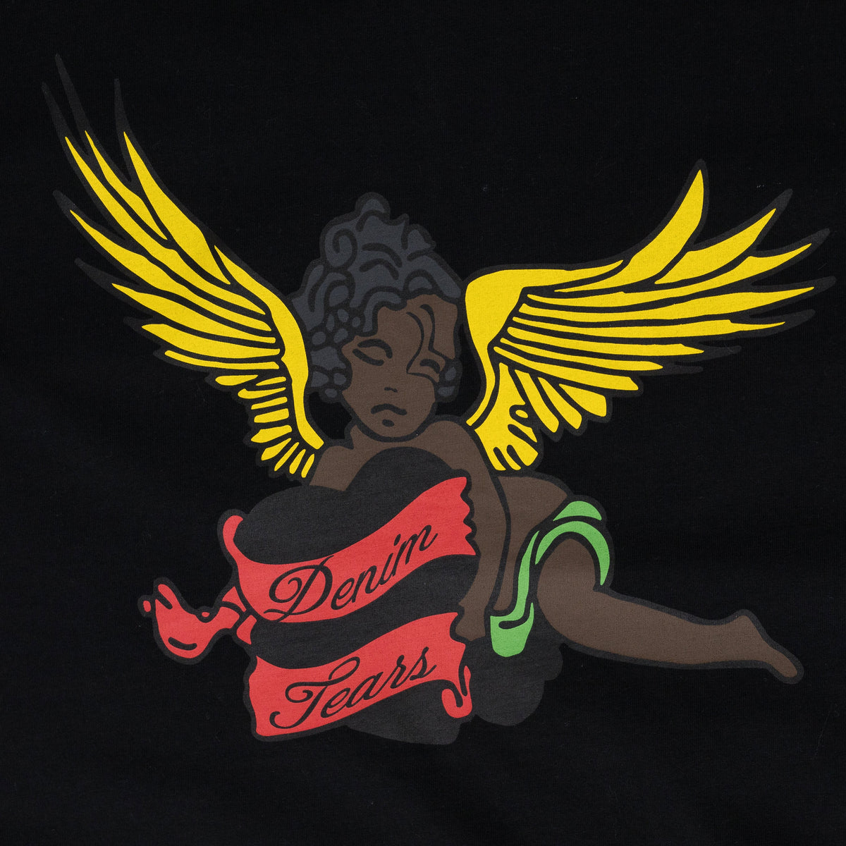 Black Cherub Graphic Short‑Sleeve T‑Shirt, Vintage Streetwear Tee