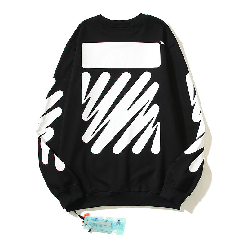 Off-White Black Bold Block Scribble Arrow Crewneck Sweatshirt