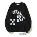 Off-White Black Graffiti Typography Multi-Arrow Crewneck Sweatshirt
