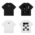 Off-White Black Pink Block Arrow Cross Print Short Sleeve T-Shirt