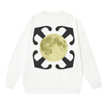 Off-White Off-White White Full Moon Green Halo Arrow Crewneck Sweatshirt