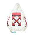 Off-White White Red-Black Bold Sketch Frame Hoodie
