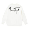 Off-White White Skeleton Hand Typography Arrow Crewneck Sweatshirt