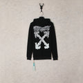 Off-White Black Grey Drip Cloud Arrow Hoodie