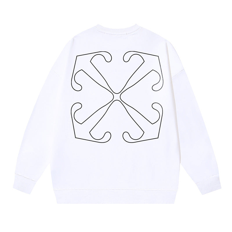 Off-White White Spiral Line Arrow Crewneck Sweatshirt
