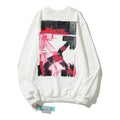 Off-White White Paint Splatter Arrow Crewneck Sweatshirt