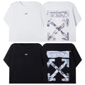 Off-White Marble Cross Arrow Graphic Short Sleeve T-Shirt